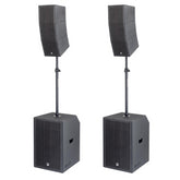 2x Audiophony MOJOcurveXL, Active Subwoofer 15" and Curve Array Bluetooth