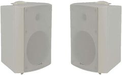 2x Adastra BP6V-W 100V 6" Outdoor Weatherproof Background Speaker White