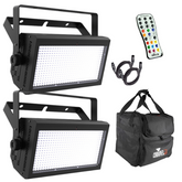 Chauvet DJ Shocker Panel 480 LED stroboscopique haute puissance, lot de 2 avec étui