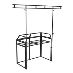 Thor Foldable DJ Booth Stand with White and Black Lycra Scrim Covers + Overhead Kit Thor Foldable DJ Booth Stand with White and Black Lycra Scrim Covers + Overhead Kit