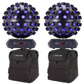 2x Soundsation LED Mirrorball Revolving Light Effect 5 x 18W RGBWA+UV HEX inc Cases