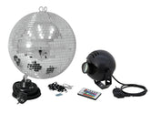 Mirror Ball Set 30cm with LED RGB Spot RC
