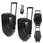 QTX MIXCAB-15 Tragbarer Akku-PA-Lautsprecher inkl. Mixer + XCAB-Erweiterungslautsprecher