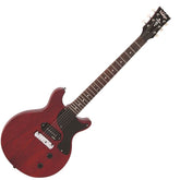 Vintage Vr130 Electric Guitar- Double Cut - Satin Cherry