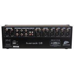 JB Systems LIVERACK-10 Rack PA Mixer 19” 10 Inputs / 7 Channels