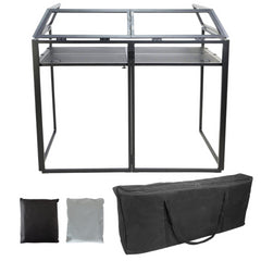 Thor Foldable DJ Booth Stand with White and Black Lycra Scrim Covers + Overhead Kit Thor Foldable DJ Booth Stand with White and Black Lycra Scrim Covers + Overhead Kit