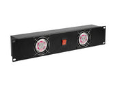 Thor Rack Fan 19" Rackmount 2 x 80mm Fan Panel Cooling Server
