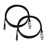 2x Omnitronic Adaptercable RCA/XLR(F) 2m bk Phono to XLR