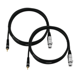 2x Omnitronic Adaptercable RCA/XLR(F) 2m bk Phono to XLR