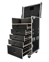 Showgear Drawer Case 2 Production Flightcase 5 drawers + 2 work surfaces