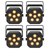 4x Chauvet DJ EZLink Par Q6BT ILS Battery Wireless Uplighter Bundle inc Remote