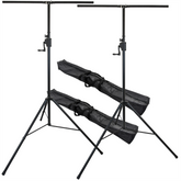 2x Citronic Heavy Duty 3M 35kg Lighting Stand with Winch & T-bar inc Carry Bag