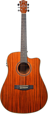 Chord Sundown Electro-Acoustic Western Guitar Dark Zebrano