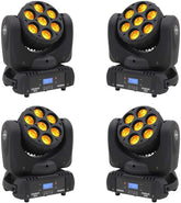 4x Equinox Fusion 140 Moving Head Wash 7 x 18W RGBWAUV