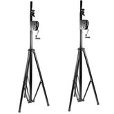 2x BoomTone LT Crank Winch Wind Up Lighting Stand 3M 70kg 35mm