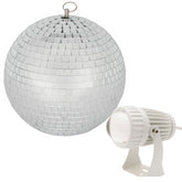 FXlab 5W White LED Pinspot inc 300mm Mirrorball Bundle Party Retro 50's Disco