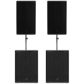 2x RCF NX 912-A 12" 2100W PA-Lautsprecher mit 2x SUB905-AS MKIII 2200w Subwoofern inkl. Stangen