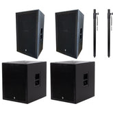 2x BishopSound Delta Plywood 12" Trapezoidal 500w Speaker RMS and Delta 15" Birch Plywood Passive Subwoofer 600w RMS