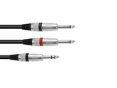 Omnitronic Adaptercable Jack/2Xjack 1.5M