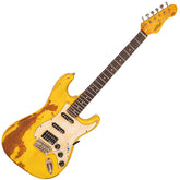Vintage V6 Proshop Unique Guitar - Distressed Yellow
