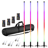 4x Intimidation ILLUMATUBE DJ LED Colour Stick Light Battery inc Remote Wifi App *B-STOCK*