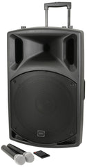 QTX 15" Portable Sound System with UHF, USB/SD/FM and Bluetooth QTX 15" Portable Sound System with UHF, USB/SD/FM and Bluetooth