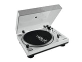 Omnitronic BD-1350 Turntable Silver Belt Drive inc Dust Cover DJ Disco Vinyl