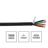 eLumen8 TOUR 8-adriges 8 x 2,5 mm Lautsprecherkabel SP8X2.5B 100 m Trommelschwarz