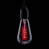 Prolite 4W LED ST64 Spiral Funky Filament Lampe ES, Rot