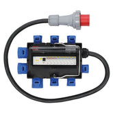 PCE ISCHL Distribution Box 63A 415V In, 3 x 32A + 6 x 16A Out Power Distro Marquee Event