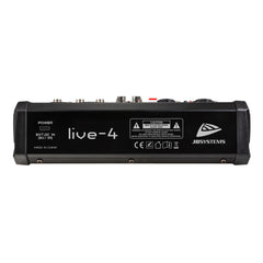 JB Systems LIVE-4 Versatile PA Mixer in a Handy Compact Format, 4 inputs / 3-channels JB Systems LIVE-4 Versatile PA Mixer in a Handy Compact Format, 4 inputs / 3-channels
