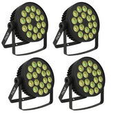 4x Thor Mighty Par Quad RGBW LED Slim Par 18 x 4W Uplighter