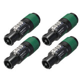 4x Neutrik NL4FXX-W-S Speakon 4 Pole Connector - replacement for NL4FX