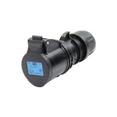 PCE 16A 230V CEE Black Socket Inline Connector