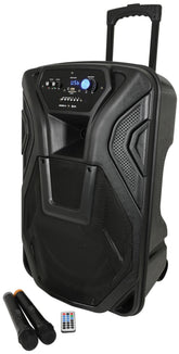 qtx Busker-15 PA + 2 x micros VHF + USB/SD/FM/BT