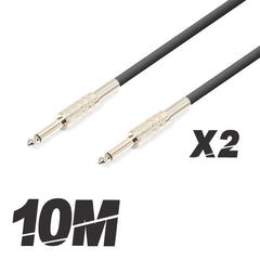 2x Câble haut-parleur Roar 10 m Jack vers Jack 6,3 mm 2x Câble haut-parleur Roar 10 m Jack vers Jack 6,3 mm