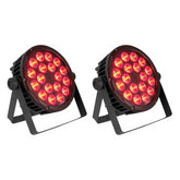 2x Thor IP65 Par Can 18 x 4W RGBW Weatherproof Outdoor Uplighter