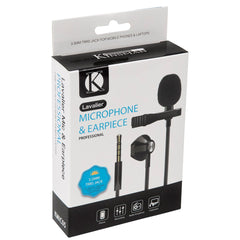 Kinsman Lavalier Microphone With Earphone - 3.5mm Trrs Jack Kinsman Lavalier Microphone With Earphone - 3.5mm Trrs Jack