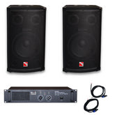 Intimidation 10" Passive PA Speaker Pair 800W & Amplifier PA System Bundle