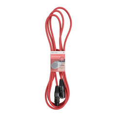 4x Chord 3M Microphone Cable Red XLR Lead High Quality Balanced