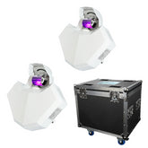 2x Equinox Helix Evo XP 150W Barrel Effect Light White inc Flightcase