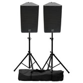 2x BST PRO15DSP 2-Way Active Speaker Box 15"/38cm 1000W Inc Stands