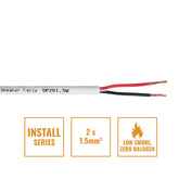 eLumen8 INSTALL LSZH 2-adriges 2 x 1,5 mm2 Lautsprecherkabel SP2X1,5W, 100 m Trommelweiß