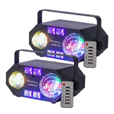 2x Ibiza Light Combi-FX2 Multi Effet Disco Lumière DJ Éclairage Stroboscope UV Astro Effet Eau