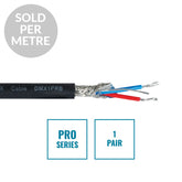 eLumen8 PRO Câble DMX blindé 1 paire DMX1PRB, longueur coupée noir