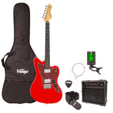 Vintage V50 Coaster Series Electric Guitar Pack – Gloss Red