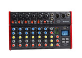 Citronic CSM-8 Kompaktmixer, Bluetooth-Mischpult, Verzögerung, USB, Studioaufnahme, Karaoke