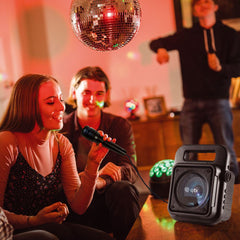 QTX Effect Tragbares Bluetooth-Partylautsprecher-Soundsystem mit Mikrofon QTX Effect Tragbares Bluetooth-Partylautsprecher-Soundsystem mit Mikrofon