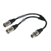 W Audio 0,25 m XLR-Buchse auf 2 x XLR-Stecker, 3P-Splitterkabel, DJ-Band, Studio, PA