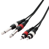 W Audio 1,5 m 2 x Phono – 2 x 6,35 mm Mono-Klinkenkabel